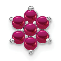 14k White Gold Ruby Floral Chain Slide-PM7199-RU-W