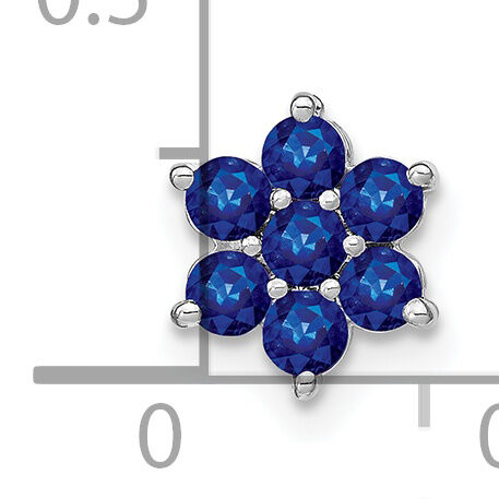 14k White Gold Sapphire Floral Chain Slide-PM7199-SA-W