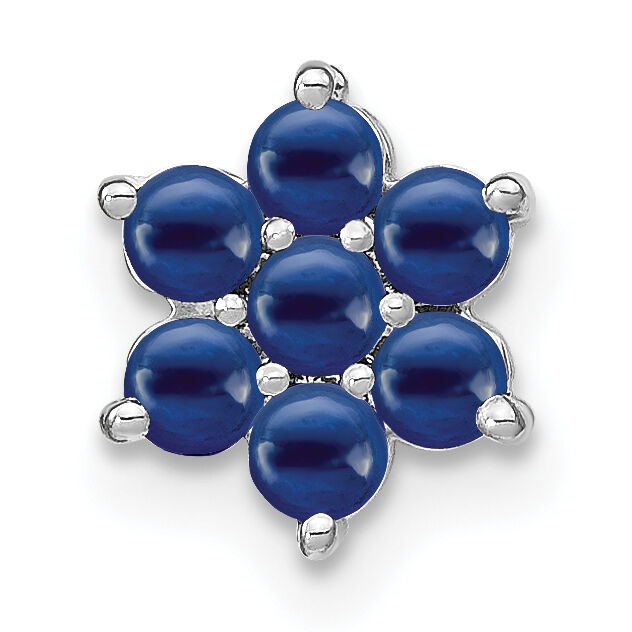 14k White Gold Sapphire Floral Chain Slide-PM7199-SA-W