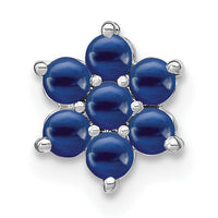 14k White Gold Sapphire Floral Chain Slide-PM7199-SA-W