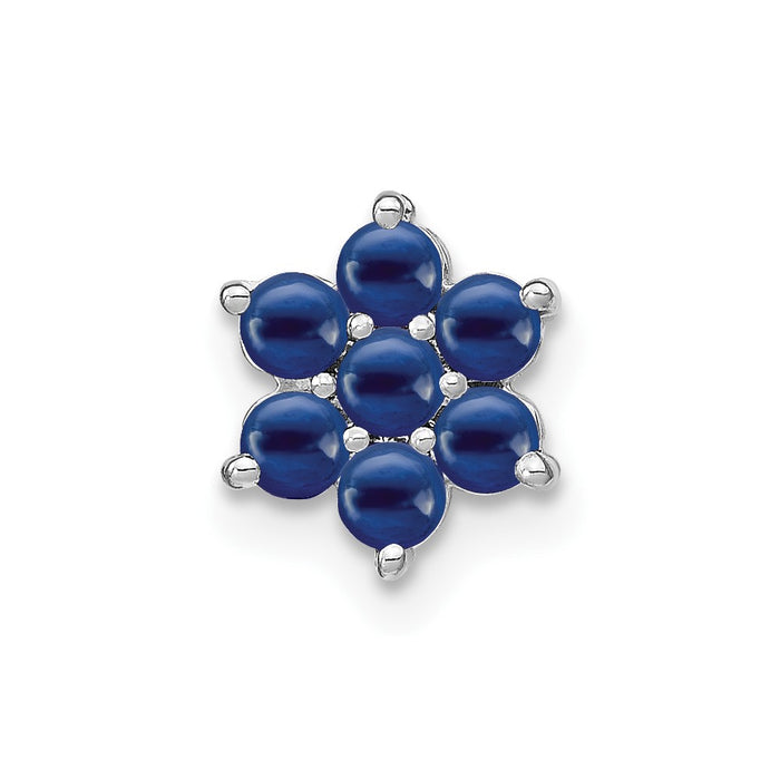 14k White Gold Sapphire Floral Chain Slide-PM7199-SA-W