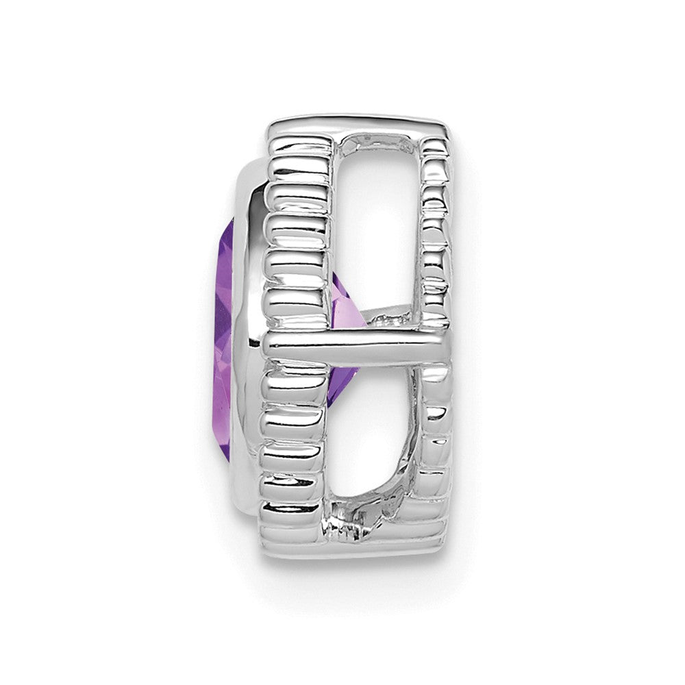 14k White Gold Cushion Amethyst Chain Slide-PM7201-AM-W