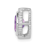 14k White Gold Cushion Amethyst Chain Slide-PM7201-AM-W