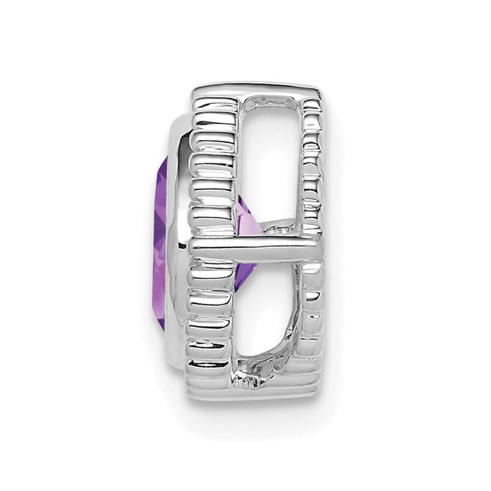 14k White Gold Cushion Amethyst Chain Slide-PM7201-AM-W