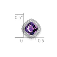14k White Gold Cushion Amethyst Chain Slide-PM7201-AM-W