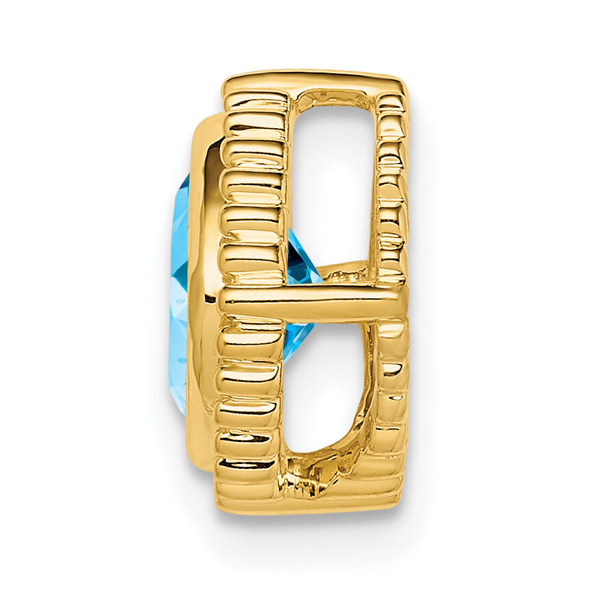 14k Cushion Blue Topaz Chain Slide-PM7201-BT-Y