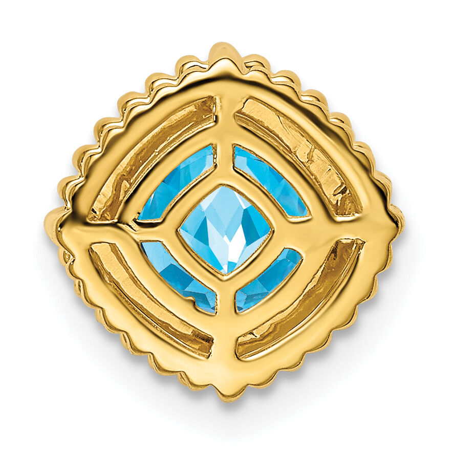 14k Cushion Blue Topaz Chain Slide-PM7201-BT-Y