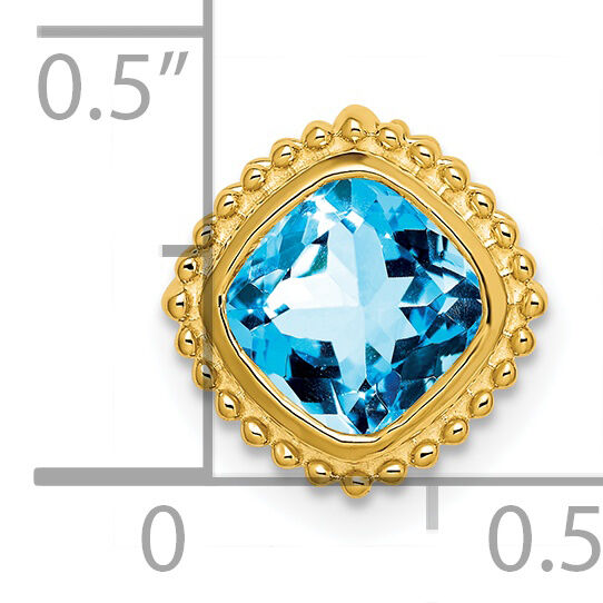 14k Cushion Blue Topaz Chain Slide-PM7201-BT-Y