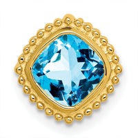 14k Cushion Blue Topaz Chain Slide-PM7201-BT-Y