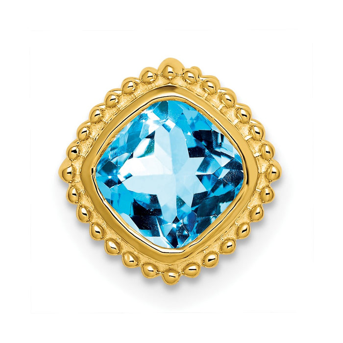 14k Cushion Blue Topaz Chain Slide-PM7201-BT-Y