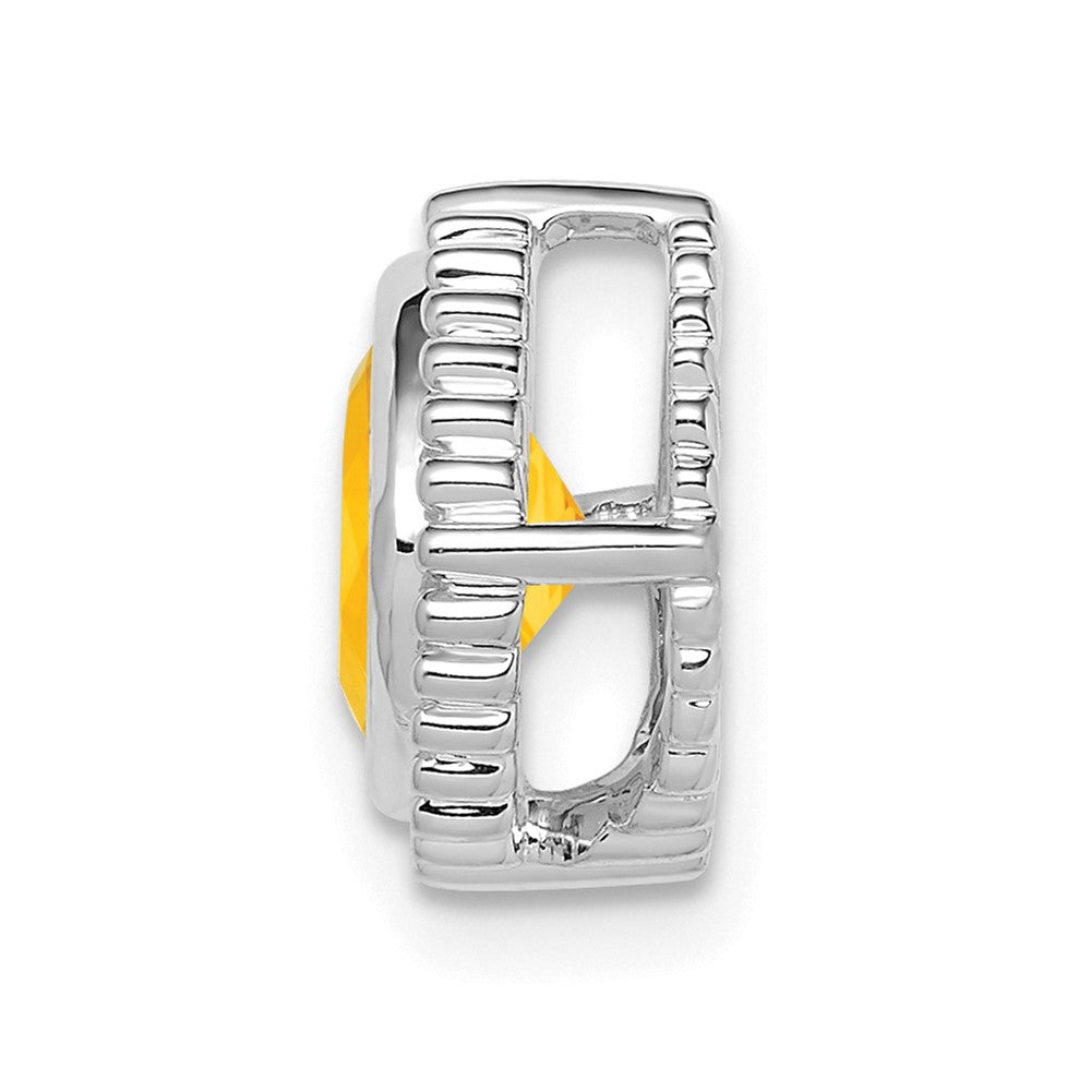 14k White Gold Cushion Citrine Chain Slide-PM7201-CI-W