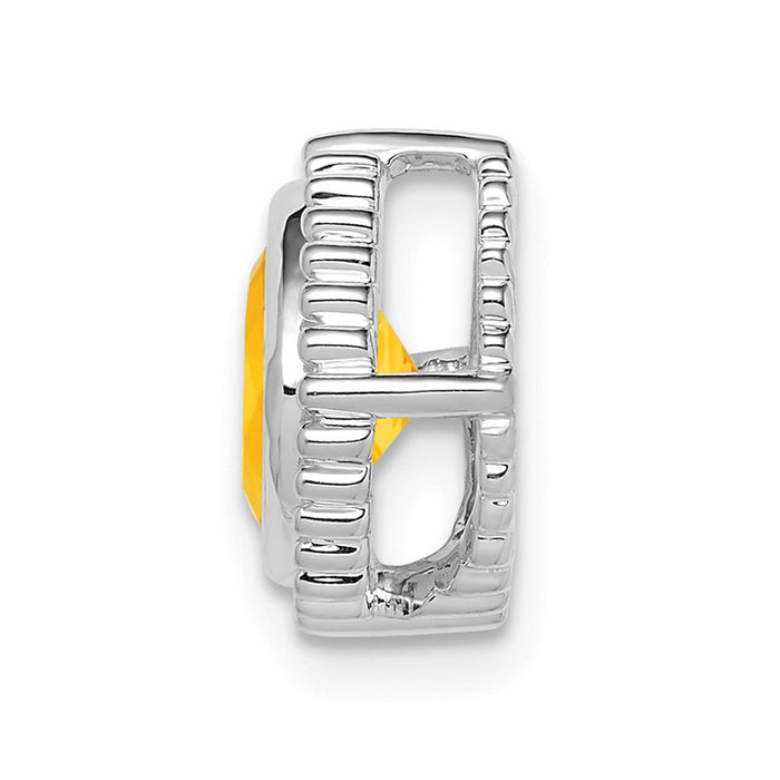 14k White Gold Cushion Citrine Chain Slide-PM7201-CI-W