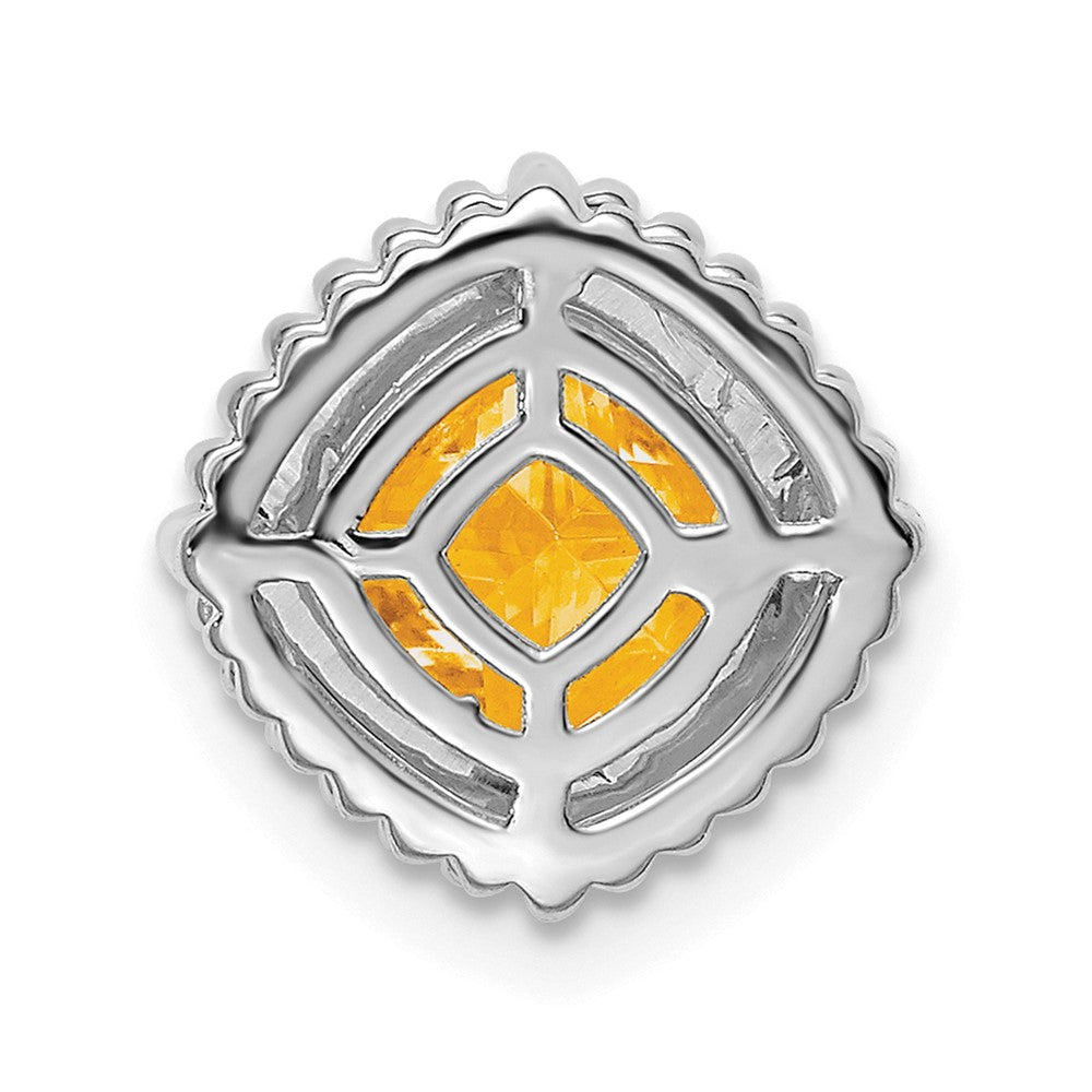 14k White Gold Cushion Citrine Chain Slide-PM7201-CI-W