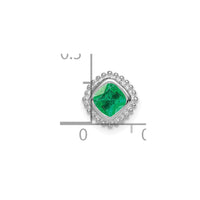 14k White Gold Cushion Emerald Chain Slide-PM7201-EM-W