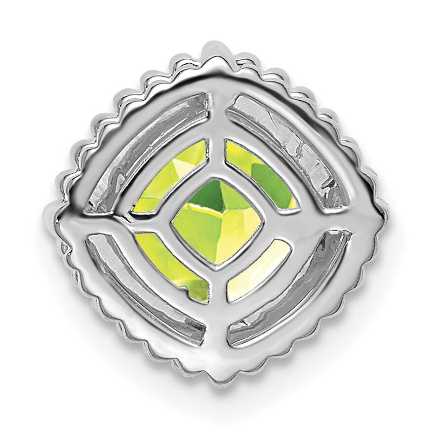 14k White Gold Cushion Peridot Chain Slide-PM7201-PE-W