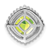 14k White Gold Cushion Peridot Chain Slide-PM7201-PE-W