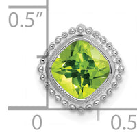 14k White Gold Cushion Peridot Chain Slide-PM7201-PE-W