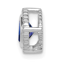 14k White Gold Cushion Sapphire Chain Slide-PM7201-SA-W