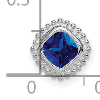14k White Gold Cushion Sapphire Chain Slide-PM7201-SA-W