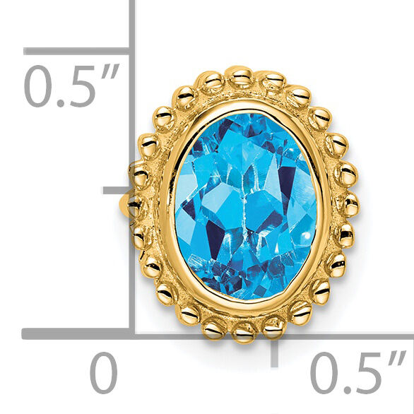 14k Oval Blue Topaz Chain Slide-PM7202-BT-Y