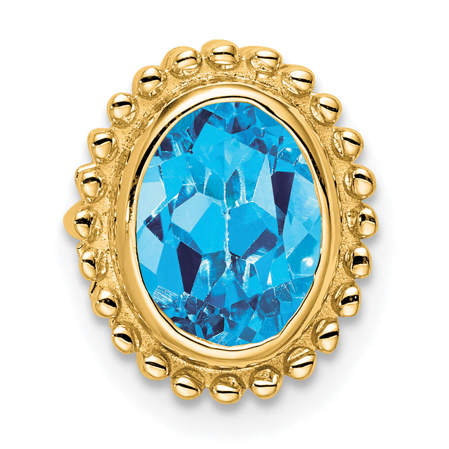 14k Oval Blue Topaz Chain Slide-PM7202-BT-Y
