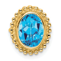 14k Oval Blue Topaz Chain Slide-PM7202-BT-Y