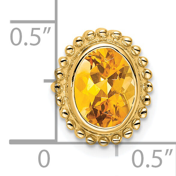 14k Oval Citrine Chain Slide-PM7202-CI-Y