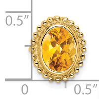 14k Oval Citrine Chain Slide-PM7202-CI-Y