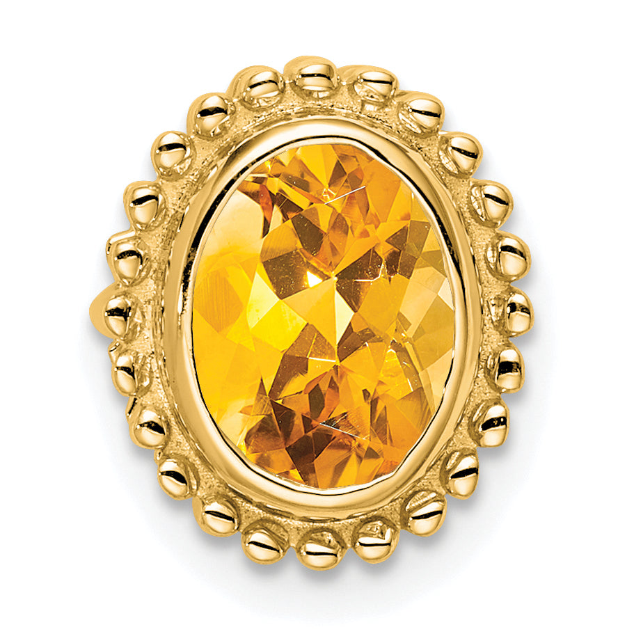 14k Oval Citrine Chain Slide-PM7202-CI-Y