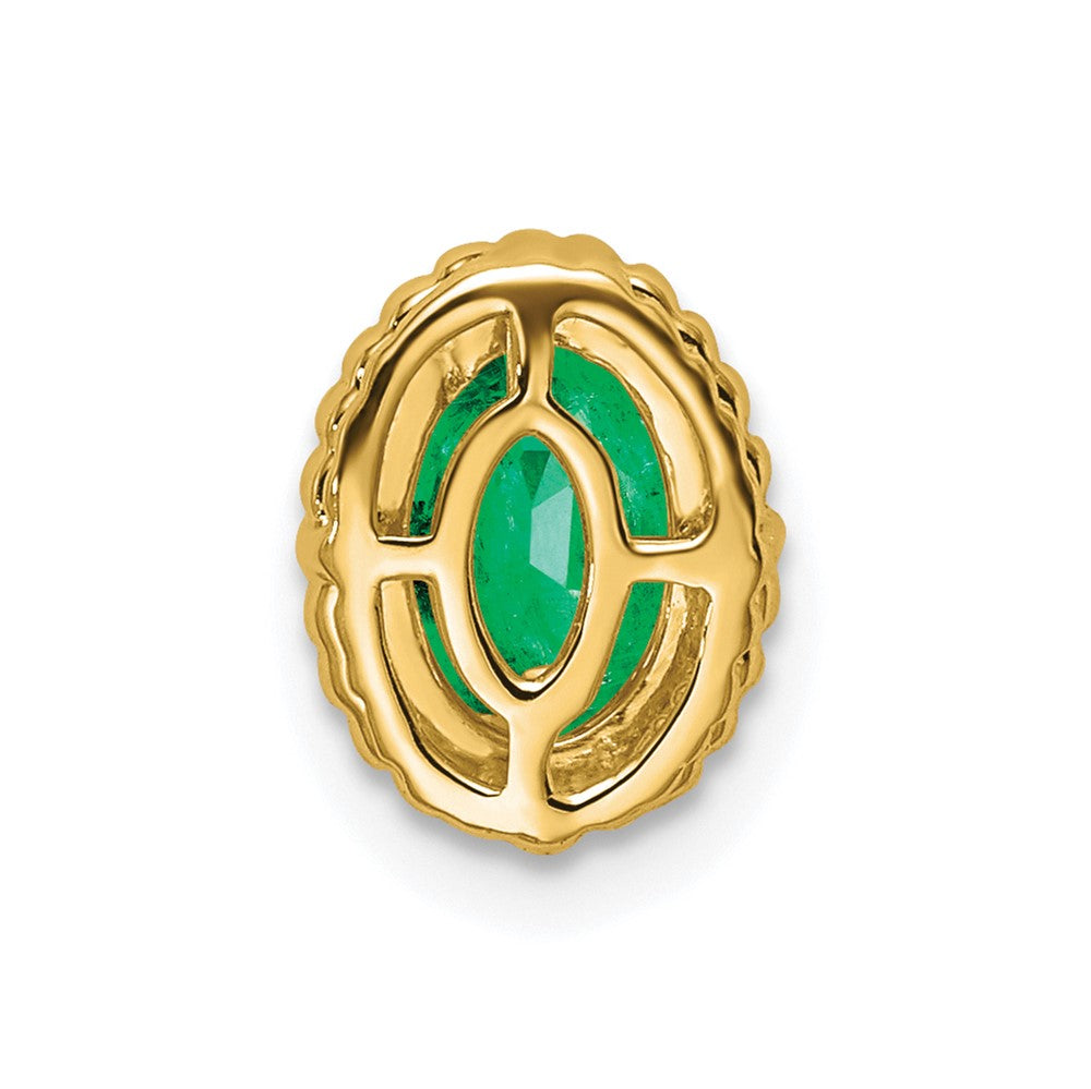 14k Oval Emerald Chain Slide-PM7202-EM-Y