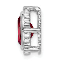 14k White Gold Oval Garnet Chain Slide-PM7202-GA-W