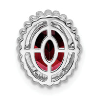 14k White Gold Oval Garnet Chain Slide-PM7202-GA-W