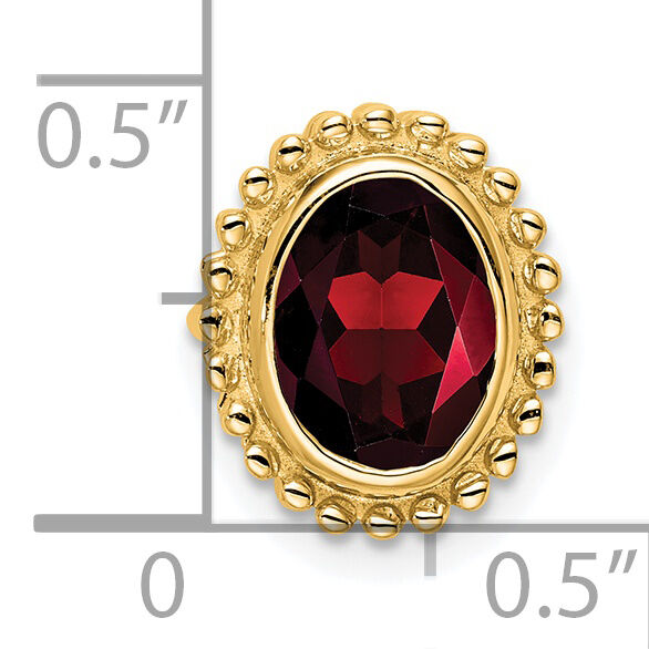 14k Oval Garnet Chain Slide-PM7202-GA-Y