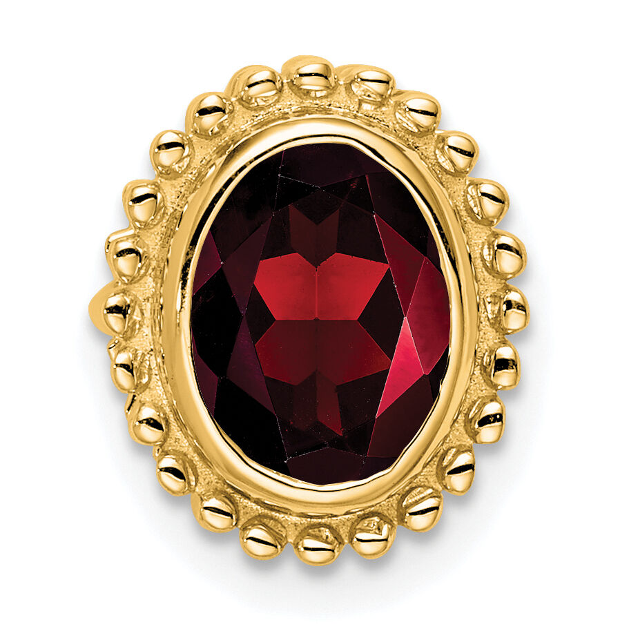 14k Oval Garnet Chain Slide-PM7202-GA-Y