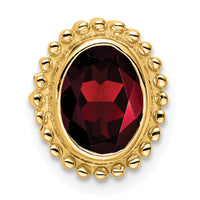 14k Oval Garnet Chain Slide-PM7202-GA-Y