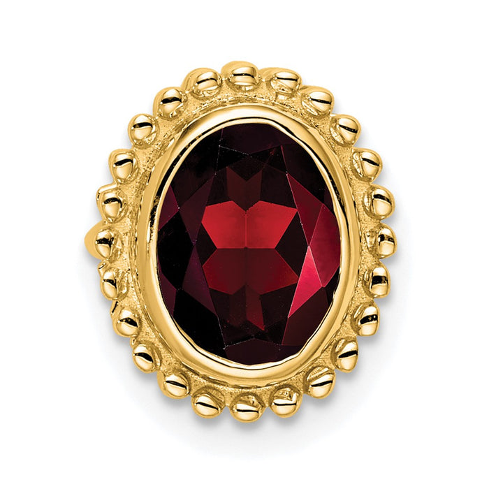14k Oval Garnet Chain Slide-PM7202-GA-Y