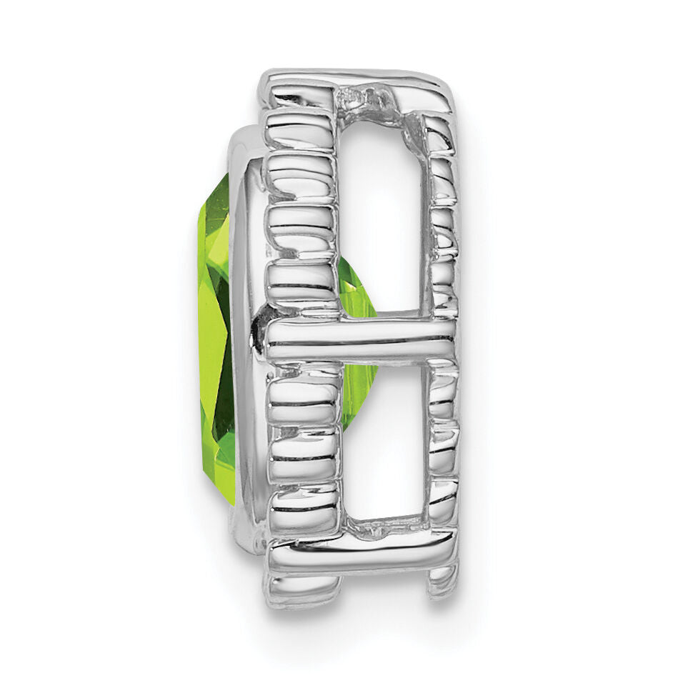14k White Gold Oval Peridot Chain Slide-PM7202-PE-W