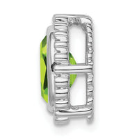 14k White Gold Oval Peridot Chain Slide-PM7202-PE-W