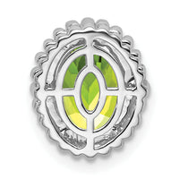 14k White Gold Oval Peridot Chain Slide-PM7202-PE-W