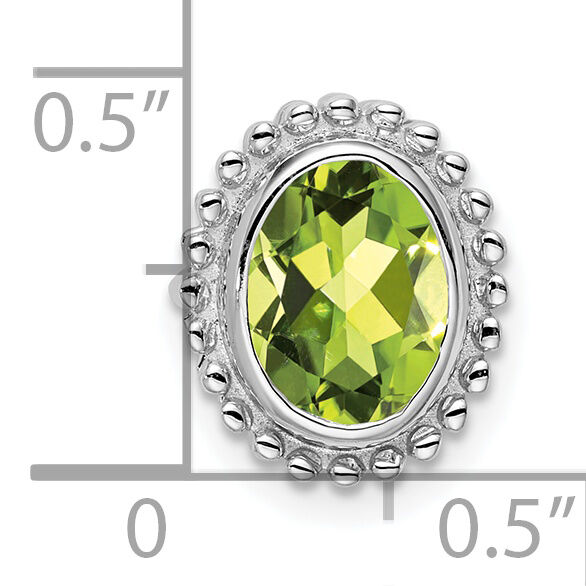 14k White Gold Oval Peridot Chain Slide-PM7202-PE-W