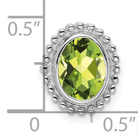 14k White Gold Oval Peridot Chain Slide-PM7202-PE-W