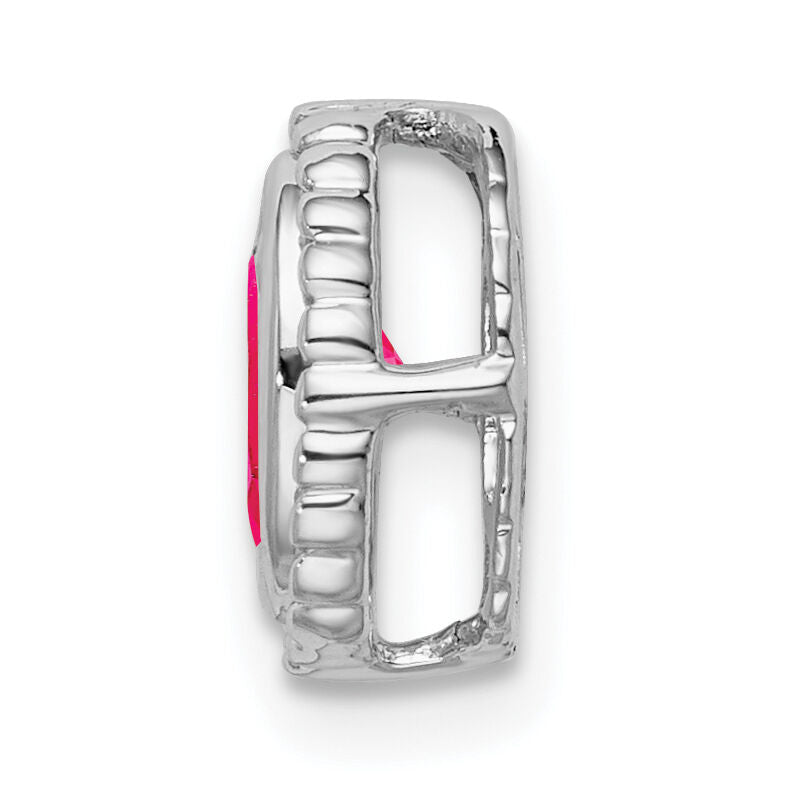 14k White Gold Oval Ruby Chain Slide-PM7202-RU-W
