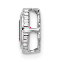 14k White Gold Oval Ruby Chain Slide-PM7202-RU-W