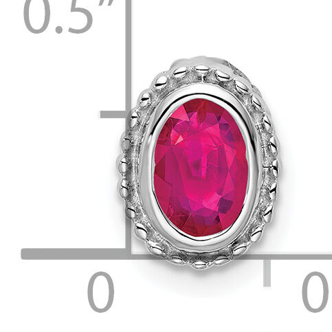 14k White Gold Oval Ruby Chain Slide-PM7202-RU-W
