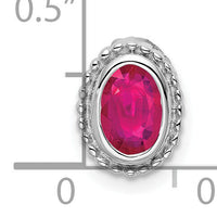 14k White Gold Oval Ruby Chain Slide-PM7202-RU-W