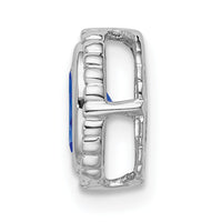 14k White Gold Oval Sapphire Chain Slide-PM7202-SA-W