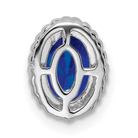 14k White Gold Oval Sapphire Chain Slide-PM7202-SA-W