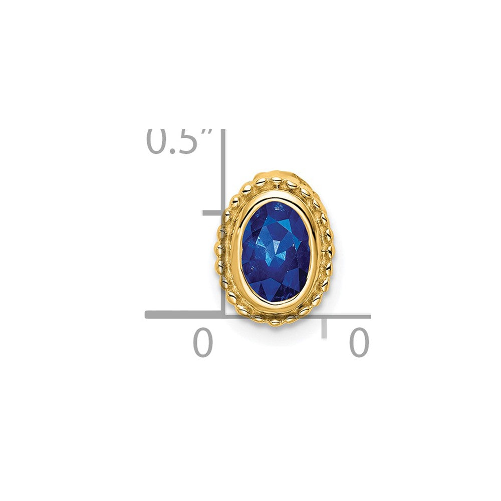 14k Oval Sapphire Chain Slide-PM7202-SA-Y