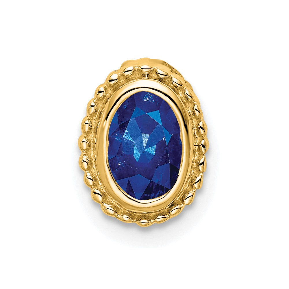 14k Oval Sapphire Chain Slide-PM7202-SA-Y