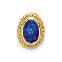 14k Oval Sapphire Chain Slide-PM7202-SA-Y
